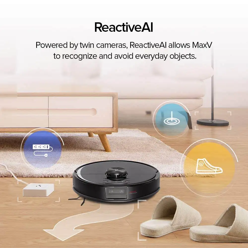 US $979.29 Global Version Roborock S6 MaxV Robot Vacuum Cleaner ReactiveAI And LiDAR Navigator 2500pa Strong Suction Intelligent Mop