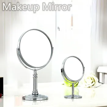 

Portable Double Side Fashion Durable Clear Makeup Mirror Normal Stand Magnifier Round Shape Metal Women Makeup Mirror