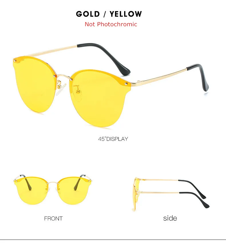 YOOSKE для вождения фотохромные Солнцезащитные очки женские поляризованные солнцезащитные очки «кошачий глаз» классические Хамелеон Обесцвечивающие очки UV400