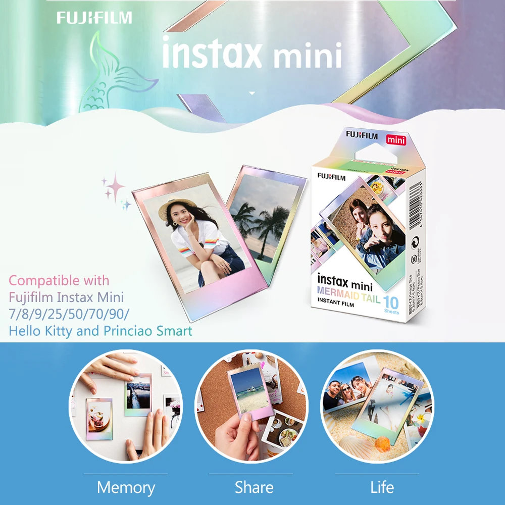 Белая пленка для Fuji Instax квадратный пленка Фотобумага 10 листов для ЖК-дисплея с подсветкой Fujifilm Instax Mini 7/8/9/25/50/70/90 принтианский пленка Instax Mini альбом