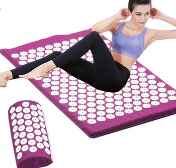 

Massage Cushion Yoga Acupressure Mat and Pillow Set Neck Back Foot Massager Pain Stress Relief Massage Pad