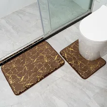 

TONGDI Bathroom Carpet Set 3D Cobblestone Pattern Coral Velvet Soft Shower Elastic Absorbent Sop Non-slip Mats Decoration For