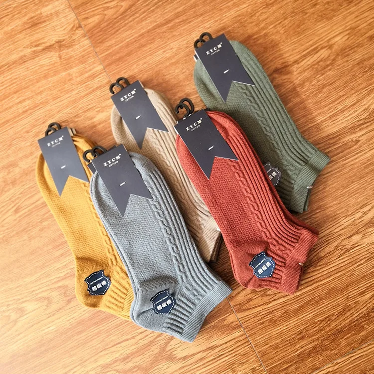 Men 5 Color 5 пар/лот, одноцветные носки Uniex, яркие женские носки, летние забавные короткие женские носки длиной до лодыжки, хлопковые носки, Прямая поставка - Цвет: Men 5 Color