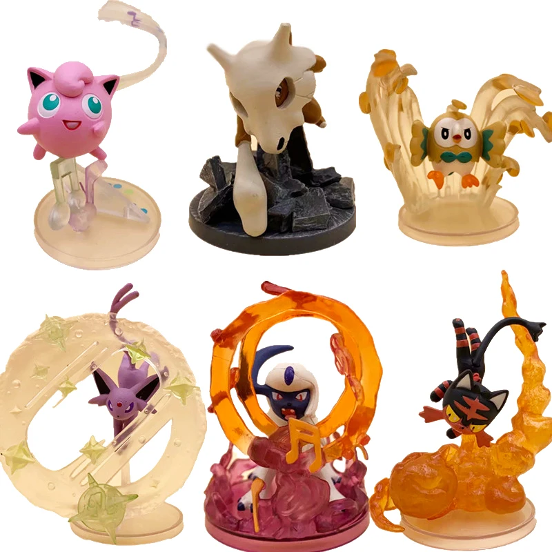 

6Pcs TAKARA TOMY Pokemon Pocket Monsters Pikachu EEVEE Nirvana Figure Elf Doll Scenes Toys Action Figure Children Gifts