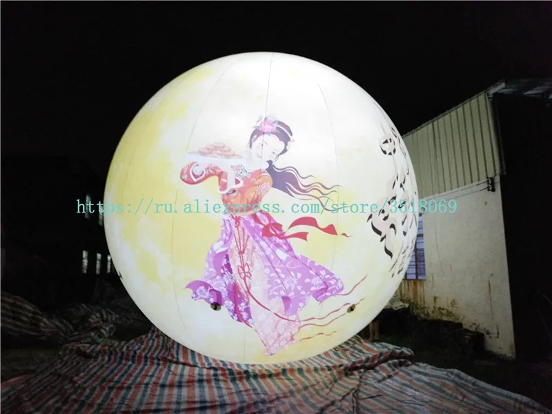 

Sale of 6 meters luminous inflatable moon, Oxford cloth inflatable display ball