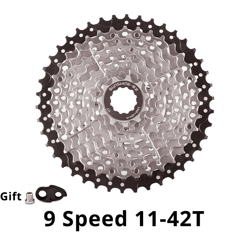 11-42T Silver SUNSHINE MTB дорожный велосипед 9 скорость трещетки 9S переключатель Системы 25/28/32/36/40/42/46/50T M592 SRAM велосипедные аксессуары - Цвет: 11-42T Silver