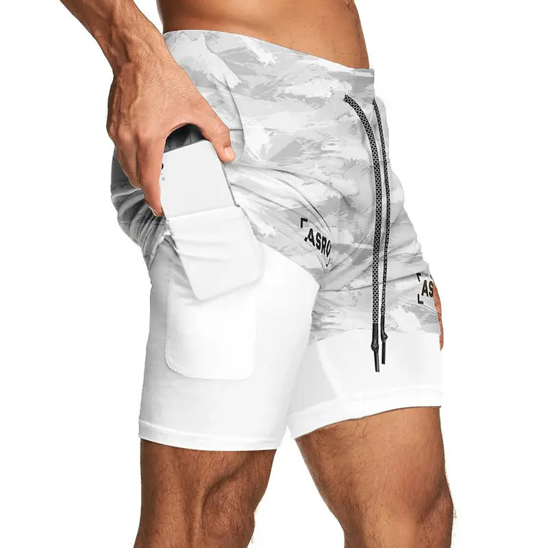 ASRV de los hombres nuevo doble cubierta Pantalones deportivos para correr gimnasio Fitness entrenamiento de las Bermudas de culturismo de secado rápido pantalones cortos Hombre Ropa 5XL