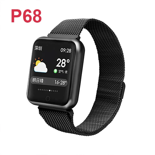 p68 steel black Смарт-часы T80 IP67 водонепроницаемые P68 P70 серии 4 Смарт-часы для Apple iPhone Android монитор сердечного ритма педометр часы - Цвет: p68 steel black