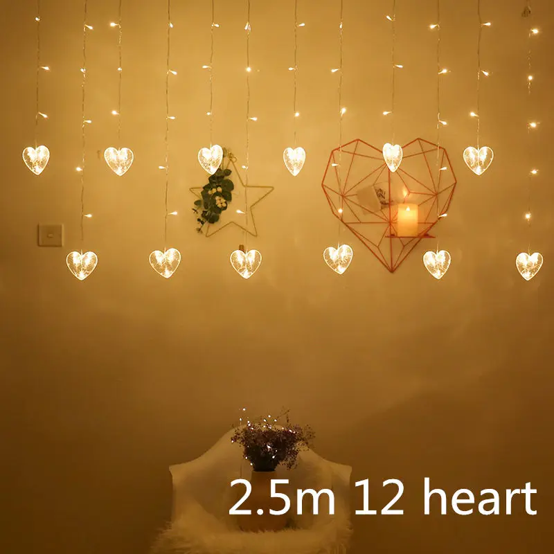 2.5m heart Warm Новогоднее украшение светодиодный свет полоса Счастливого Рождества украшения для дома украшения для рождественской елки - Цвет: 2.5m heart Warm