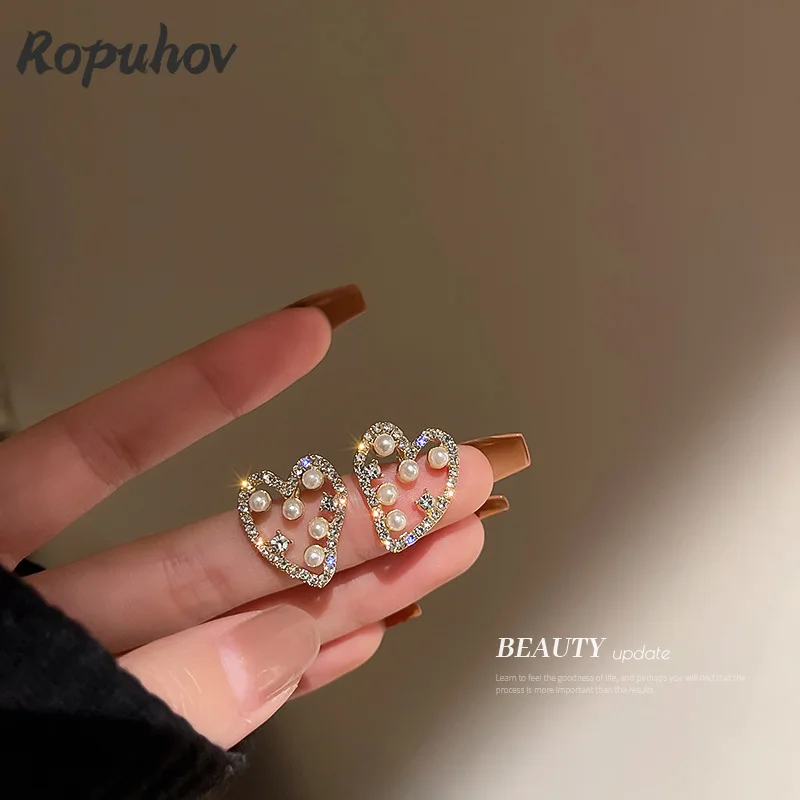 Новинка 2021 женские серьги Ropuhov из серебра 925 пробы с иглами бриллиантами