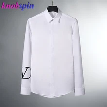 Новинка, высокое качество, чистый хлопок, мужская рубашка с длинным рукавом, приталенная сорочка homme, белая, повседневная, деловая, Мужская одежда, рубашки, большой размер