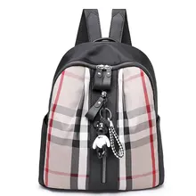 Стиль плед рюкзак японские и Южно-корейский стиль Повседневное Универсальный в студенческом стиле кулон медведь женская сумка 366