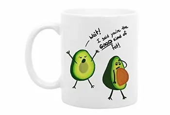 

Funny Avocado Mug 11 Ounce White Ceramic Perfect Valentines Day Gifts