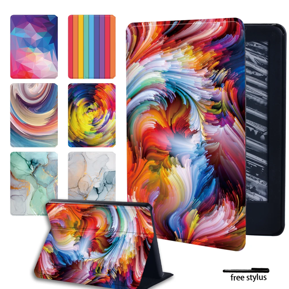 

Print Flip Smart Cover for Amazon Kindle Paperwhite 1/2/3/4 Tablet Case for Kindle (10th Gen) 2019/Kindle (8th Generation) 2016