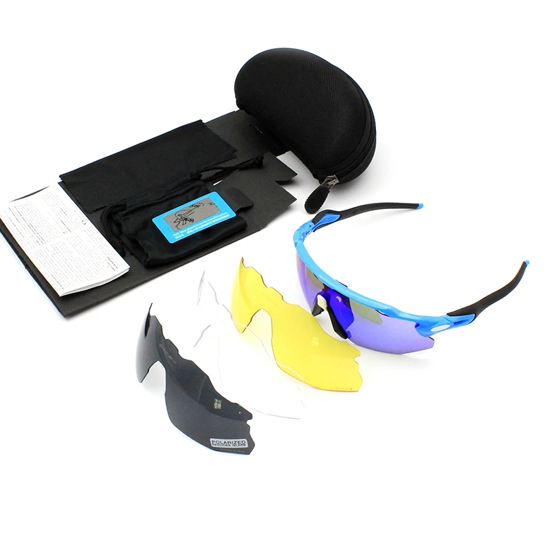 Новые солнцезащитные очки для езды на велосипеде, поляризационные спортивные очки велосипедные очки, очки для вождения, для рыбалки UV400 очки 4 Объектив Аксессуары для велосипеда