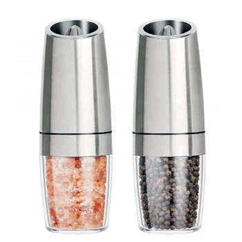 

Electric Automatic Gravity Pepper Salt Grinder Mill with LED Light Seasoning Spice Mills Porcelain Grinding Core Kitchen Tools