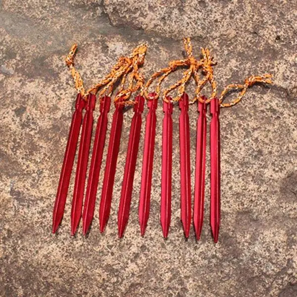 BMDT-Tent Stakes rombic палаточные колышки 7 дюймов Ультралайт алюминиевый походный колышек с Pull Cords& Pouch, упаковка из 10, Красный