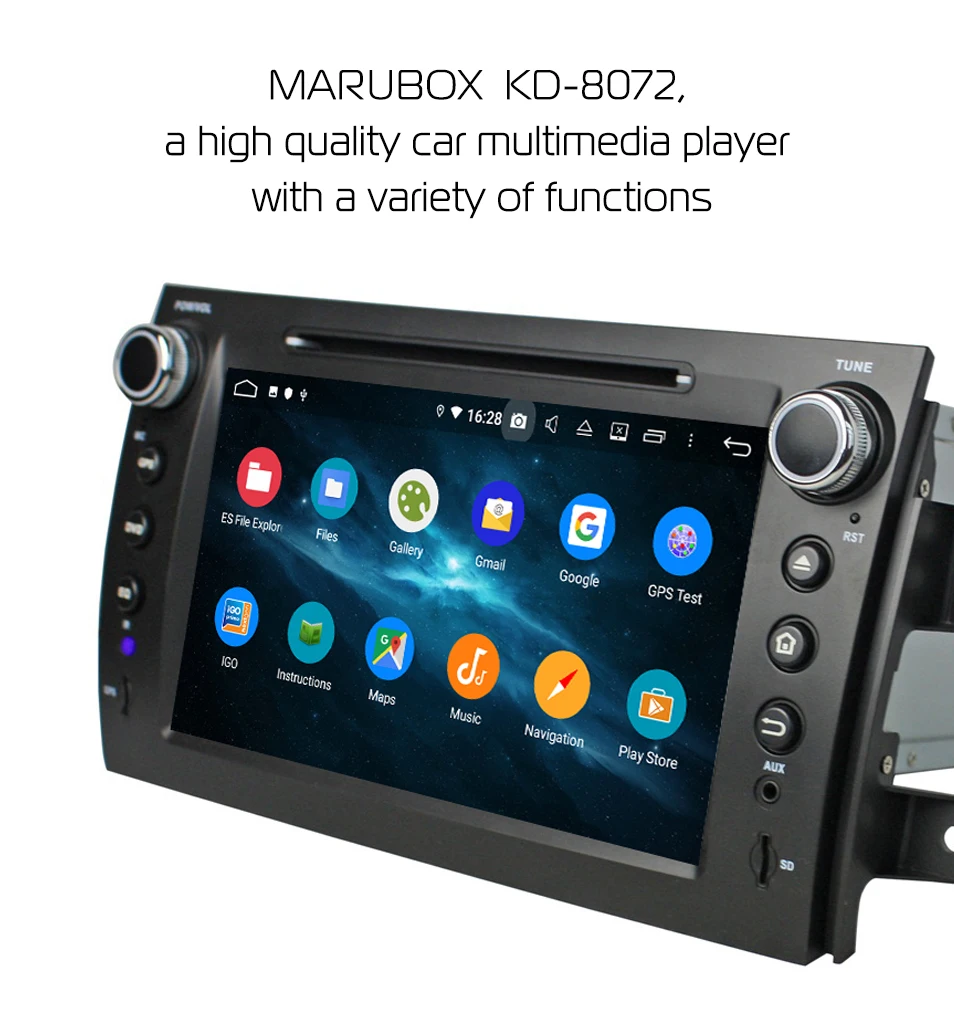 Flash Deal Marubox KD8072 DSP, 64GB 2Din Car DVD Player for Suzuki SX4 2007-2013, Car Multimedia Player, Android 9.0, 8 Core with DVD 7