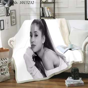 

Ariana Grand Funny Character Blanket 3D Print Sherpa Blanket on Bed Home Textiles Dreamlike Style 01