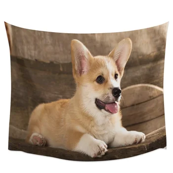 

Animal Puppy Corgi Wall Tapestry Cover Beach Towel Picnic Yoga Mat Home Decoration