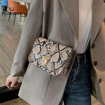 

Fashion Snake Print Women Messenger Bag Small Square Crossbody Bags Wild Girls Snake Print Shoulder Messenger Bag Dropshipping