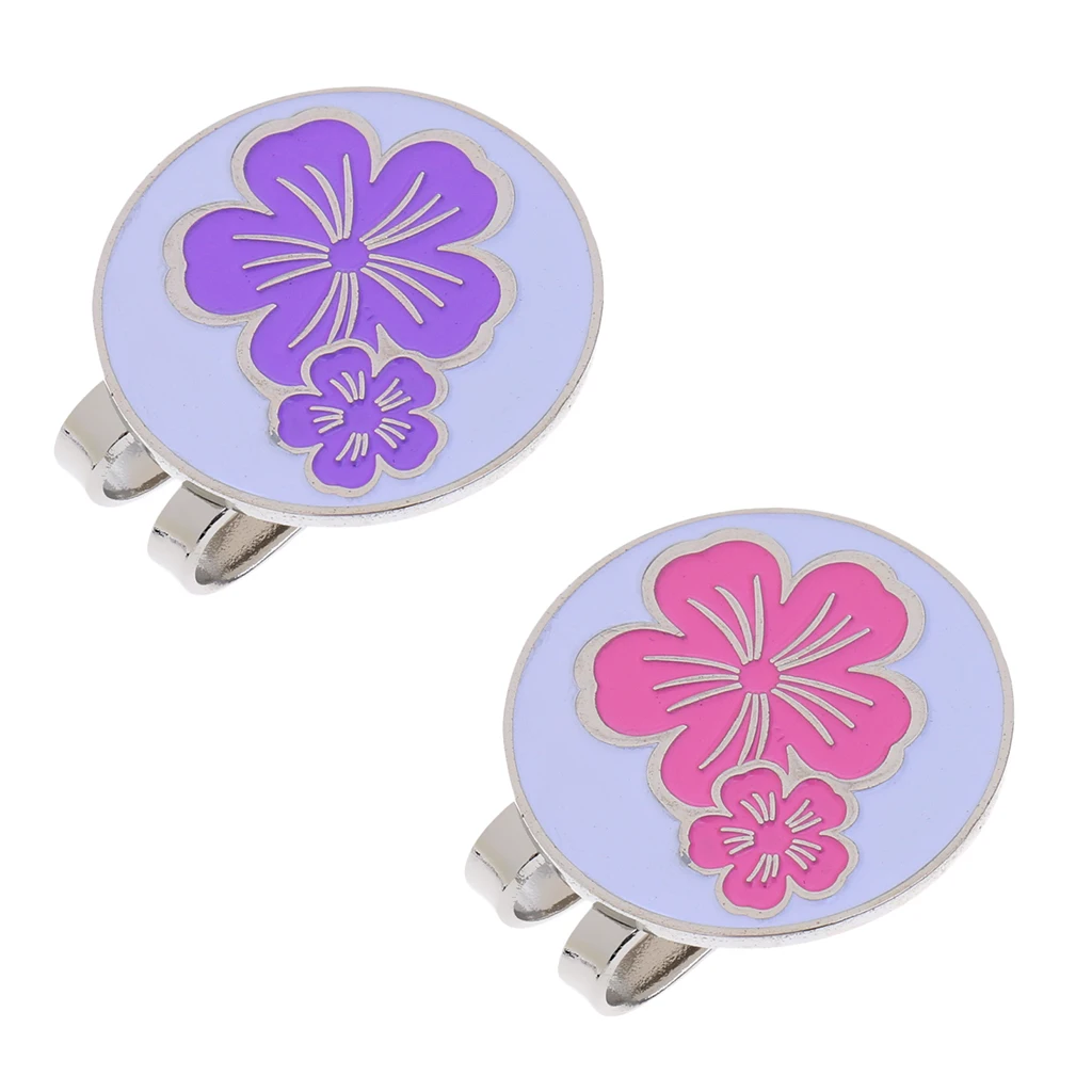 2 Pack Golf Ball Marker with Detachable Hat Clip Brooch Training Aids Golfer Gift Club Giveaways Souvenir