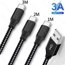 1M 2M 3M usb кабель с 3A быстрой зарядки Тип usb-C Зарядное устройство кабель для samsung Galaxy S10 S10e S9 S8 плюс A70 A80 A50 A20S Note 9 8 на возраст 1, 2, 3 метра