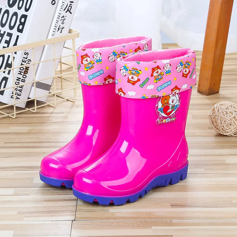 

Chid short plush snow boots unisex girls rain shoes boys rain ankle boots 2020 wedges soft toldder rain waterproof shoes