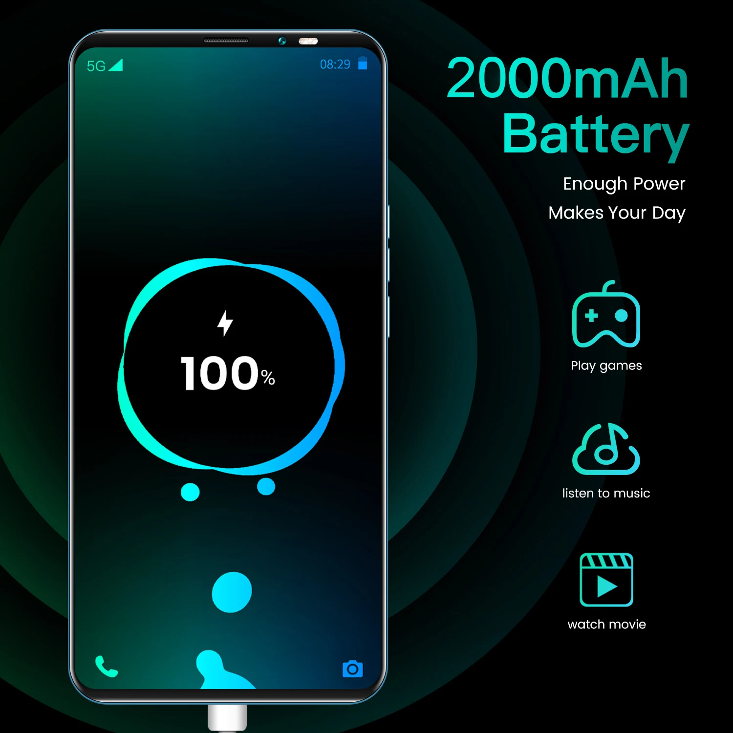 2021 New Launch Rino6 pro MobilePhone 5.34 '' Global Version 4GB ROM unlocked Smartphone 4 Core cheap Cell phone HD+Waterdrop