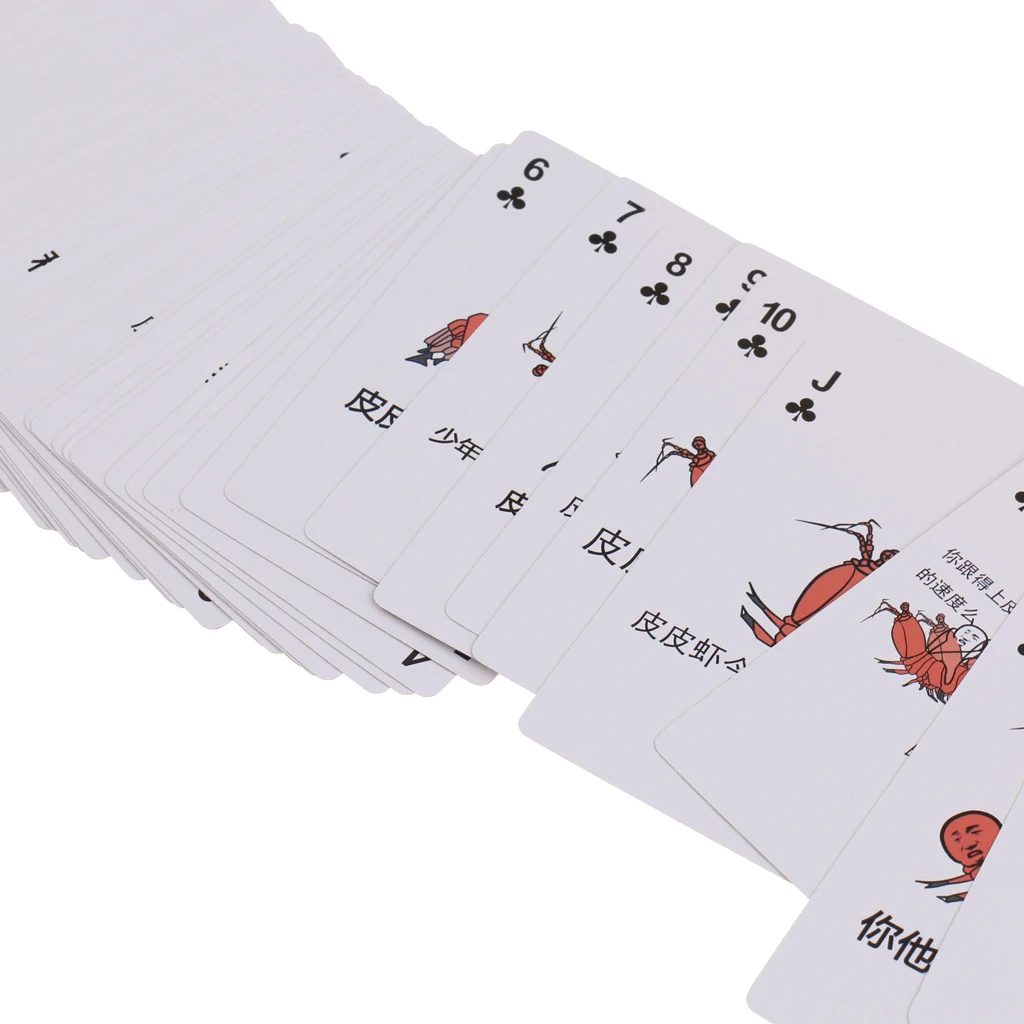 Новые 54 шт. Забавные игрушки изображения игральные карты покер набор Вечерние игры пипи Креветки/дож/Смешное выражение для детей