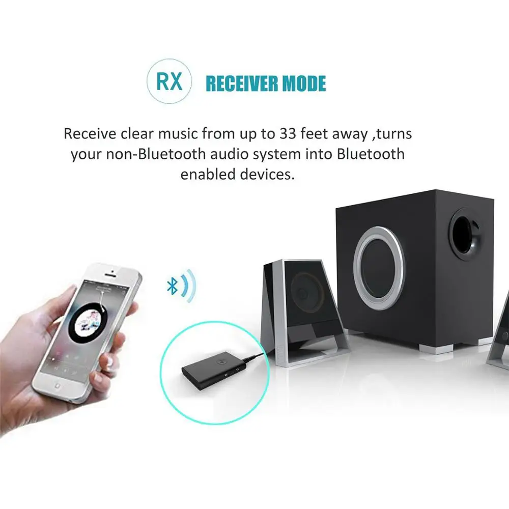 Bluetooth 5,0 Aptx низкой задержкой A2DP стерео аудио передатчик приемник 2-в-1 Беспроводной Музыка адаптер для дома ТВ планшетный ПК ноутбук