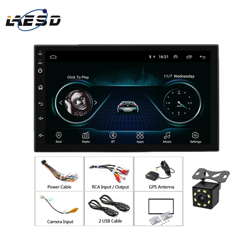 LAESD 2Din Android автомобильный мультимедийный плеер ram 1G+ rom 16G gps Навигация BT FM USB wifi без DVD слот автомобильный 2 DIN Авторадио Стерео - Цвет: Standard add 308