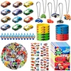 122Pcs Racing Cars Theme Party Supplies Kits Favor Bracelet Mini Car Keychain Sticker All-in-one Pack Parties Supplies for Kids 1