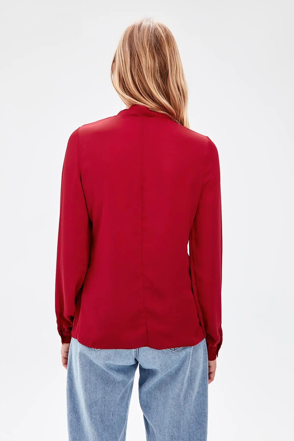 Trendyol бордовая муфта detayl'bluz TWOAW20BZ0238