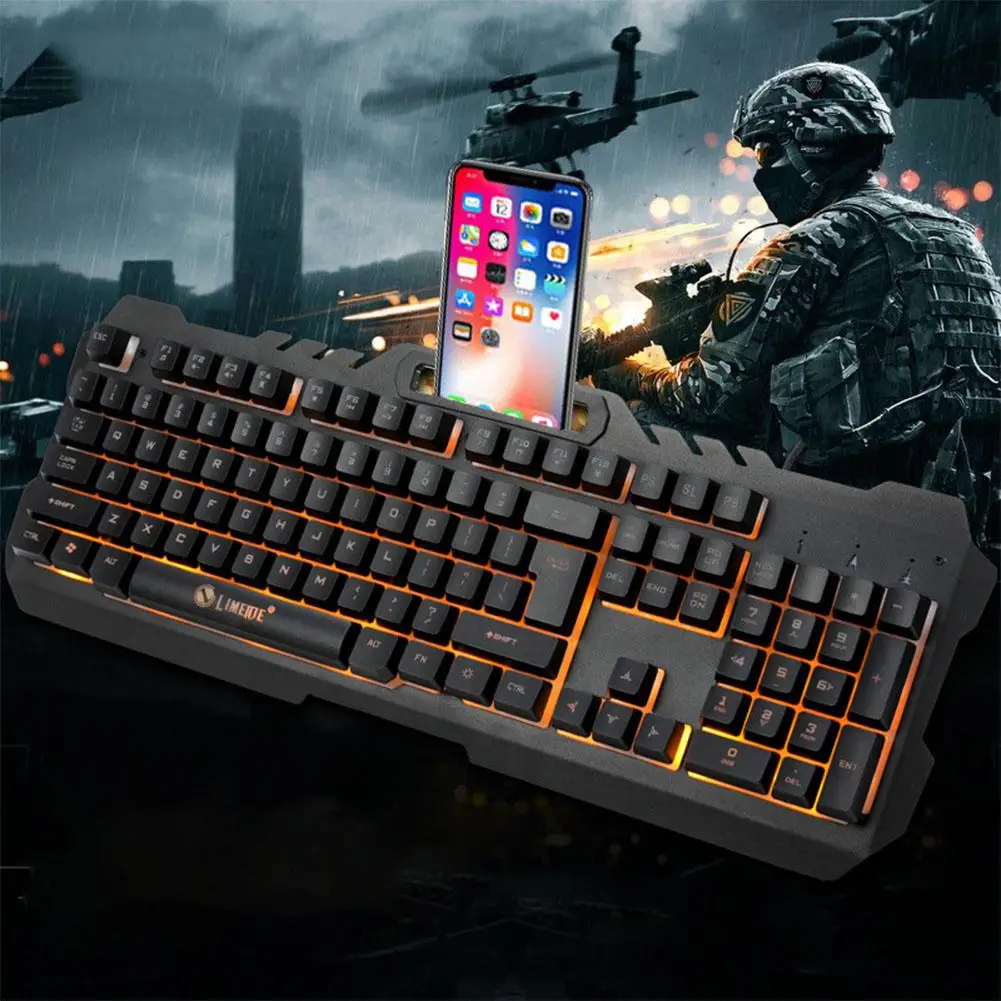 Yiwa K21 USB Проводная Металлическая Офисная Подсветка для ноутбука Радужная клавиатура с подсветкой