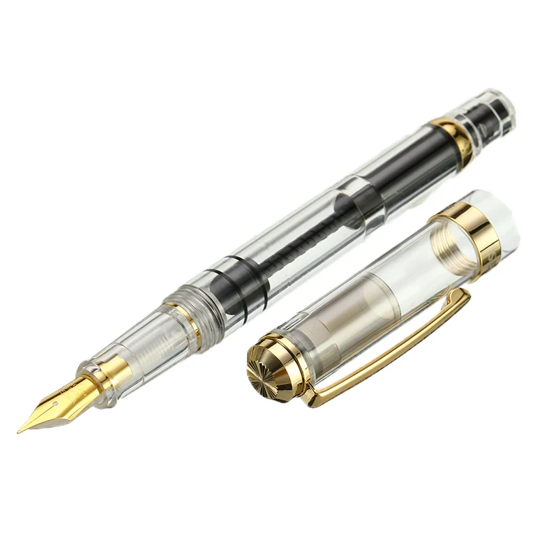 

New Arrival Wing Sung 698 Piston Fountain Pen F Nib Transparent Piston Ink Pen Best New Year Gift for Father Wholesale