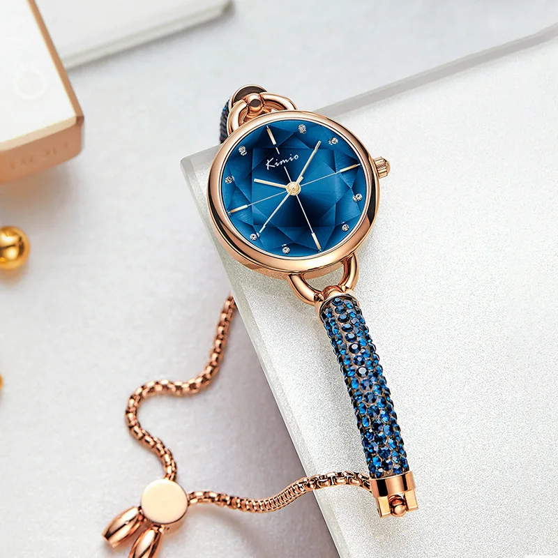 

Women's Bracelet Watch Women's Diamond Crystal with Quartz Watch Fashion Luxury Waterproof Watch Kimio Simple2019 New