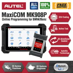 Autel MaxiCOM MK908 Профессиональный диагностический инструмент J 2534 проходят через инструмент программирования программатор ЭБУ MK908P лучше, чем