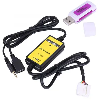 

DC 12V Auto Car USB Aux-In Adapter MP3 Player Cable Radio Audio Interface Adapter for Honda CRV Accord Civic Odyss Fit City