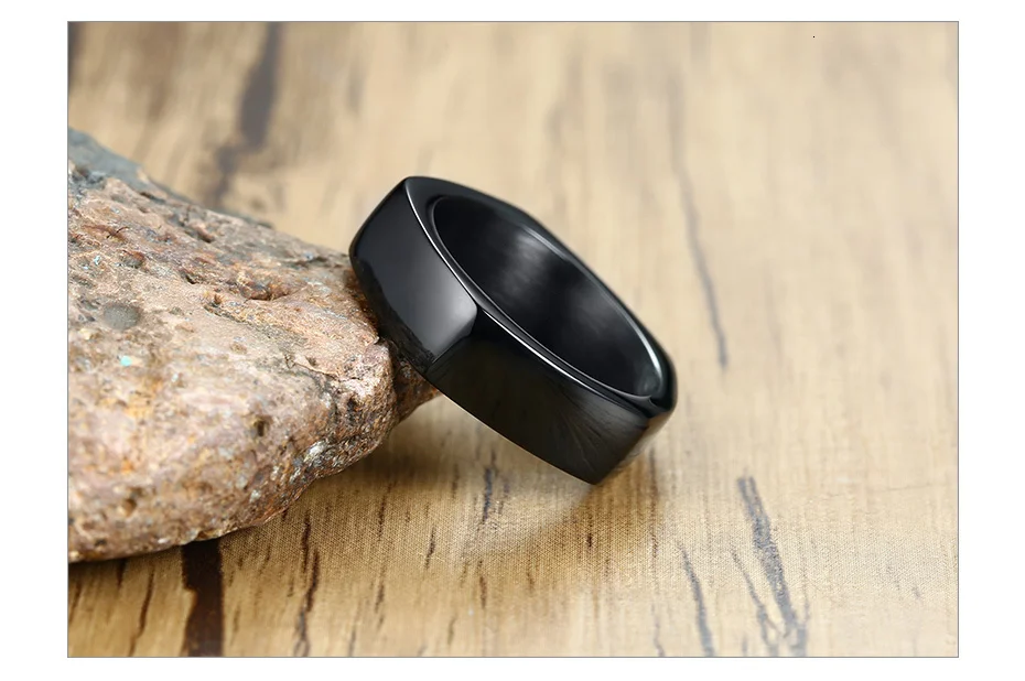Vnox, уникальные кольца в форме гайки для мужчин, персонализированное выгравирование именных сообщений, черные кольца из нержавеющей стали, мужские ювелирные изделия на заказ