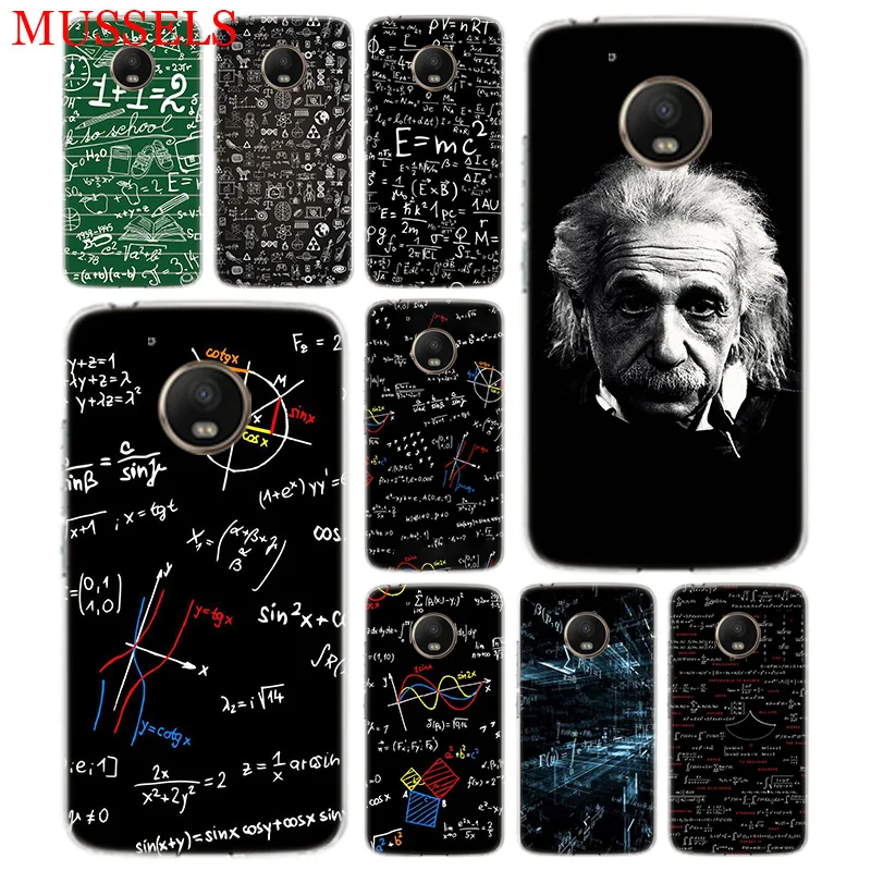 

Math Einstein ke formula TPU Cover Phone Case For Motorola Moto G7 G6 G5S G5 E4 Plus G4 E5 Play Gift Pattern Coque Shell