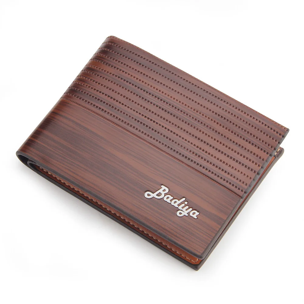 Luxury Brand Men Wallet Leather Vintage Short Wallets Business Bifold Purse Man Slim Credit Card Holder Front Pocket Money Bag - Цвет: Brown B