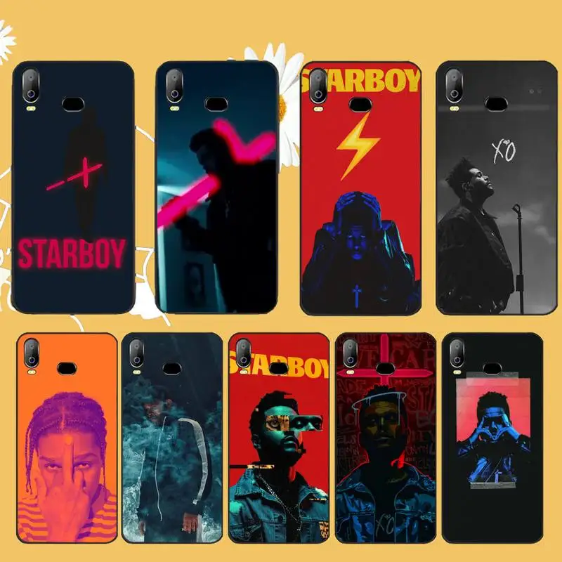 PENGHUWAN Funda De Tel fono Suave De TPU Negro Con Patr n De Starboy 