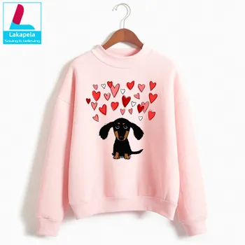 

2019 New Funny Harajuku Dachshund Pug Graphic Hoodies Women Fashion Print Clothe Autumn Sweatshirt Korean Style The Black Friday