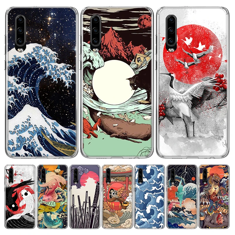 Japanese Pub Wave Anime Arrived Silicon Call Phone Case For Huawei P30 P P40 P50 P10 Mate 30 40 10 Lite Pro Casing Shell Phone Case Covers Aliexpress