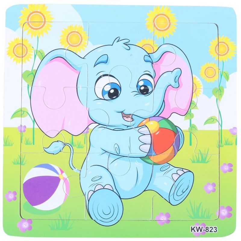 

1 set Children Small Elephant pattern Wooden Puzzles