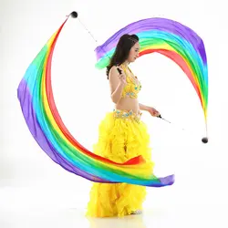 Струящаяся шелковая вуаль пой бросать шары для танца живота Йога Танцы Аксессуары