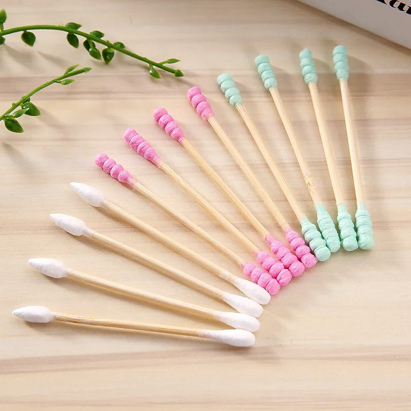 100Pcs Double Head Cotton Swab Microbrush Cosmetic Makeup Cotton Swab Medical Cleaning Tips Ear Buds Cleaning Tools