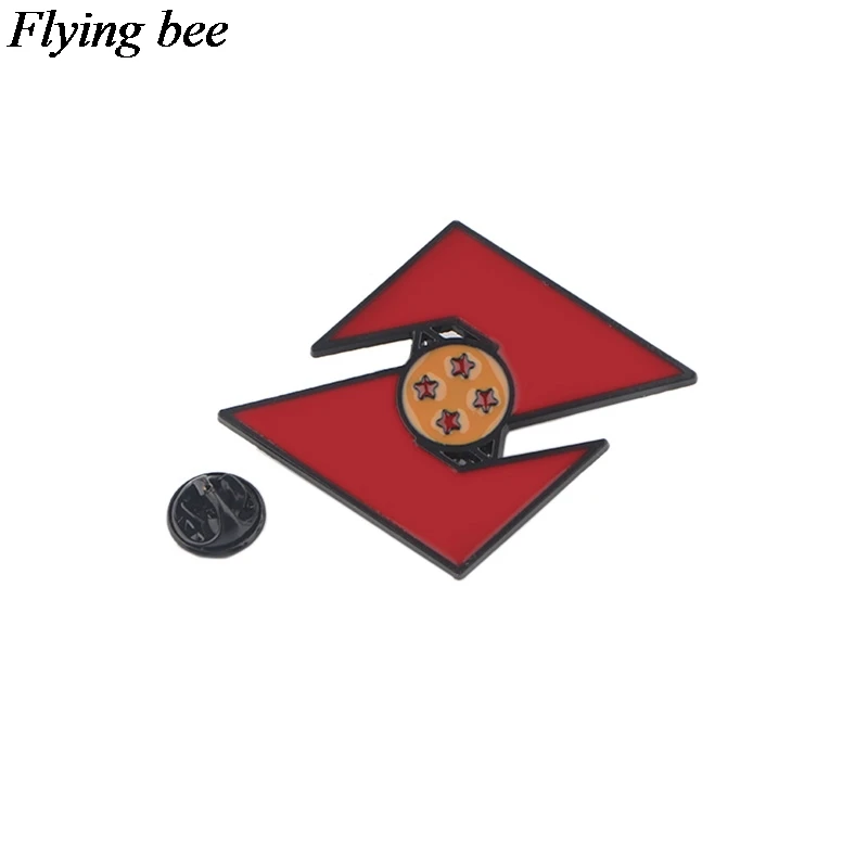 Flyingbee брошь в стиле аниме и булавка дракон Брошь с помпоном эмаль шпильки Нагрудный значок броши на булавке значок для друзей женщин мужчин X0576