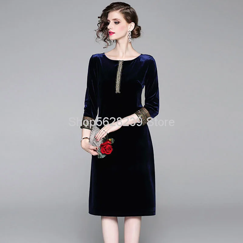 

Velvet Wind Heavy Industry Nail Beads Sequins Cuff 2020 Decoration Body Medium Length Money Dress